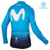 Radbekleidung Radtrikot Langarm + Lang Trägerhose 2018 Movistar Team Winter Thermal Fleece N001